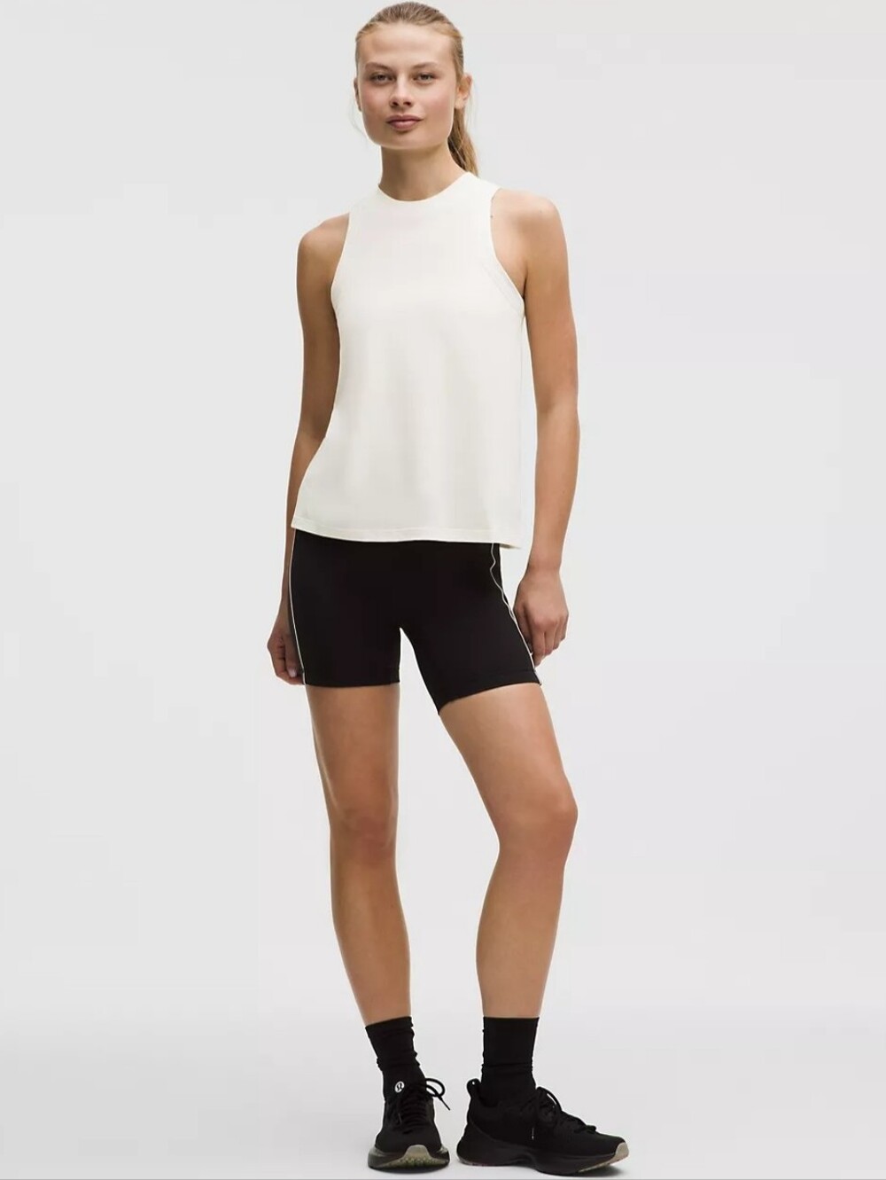 Lululemon Jersey Training Tank Soft Lyocell Blend Light Ivory Hip Length Size 12